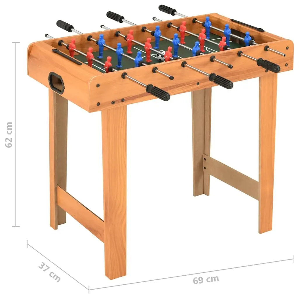 Foosball Table 69x37x62cm Brown Mini Football Game Room Indoor Sport Players