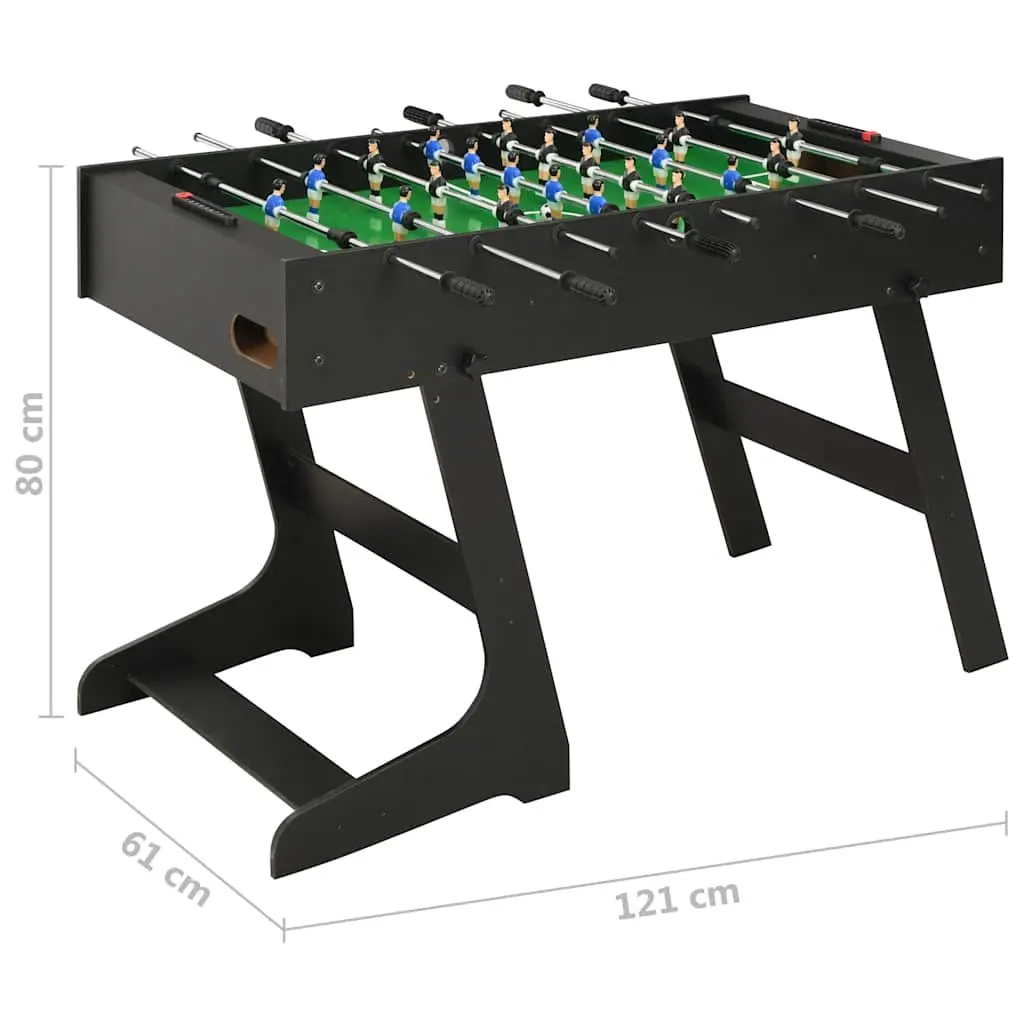 Folding Foosball Table 121cm Black Home Game Room Indoor Football Competition