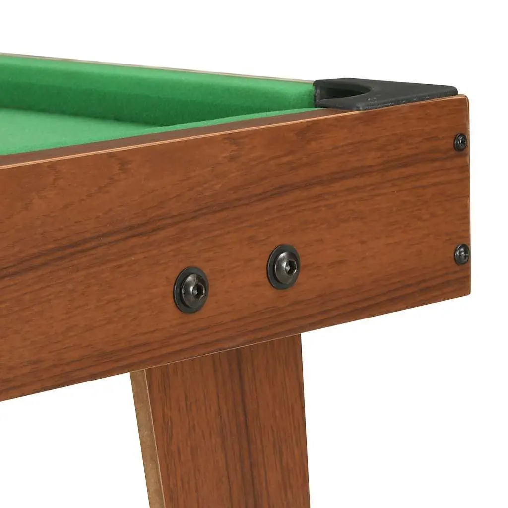 Mini Pool Table 92x52x19cm Portable Billiards Game Tabletop Set Brown Green