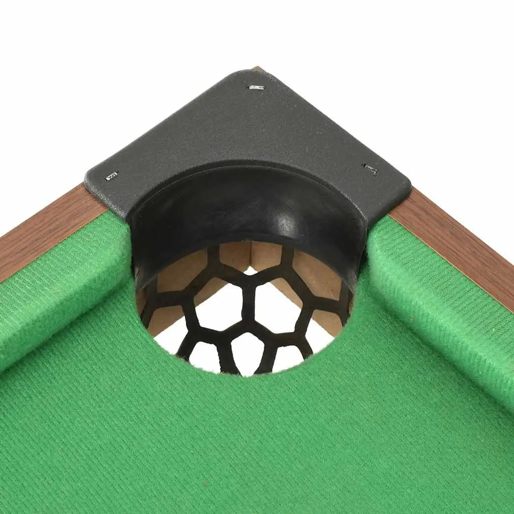 Mini Pool Table 92x52x19cm Portable Billiards Game Tabletop Set Brown Green