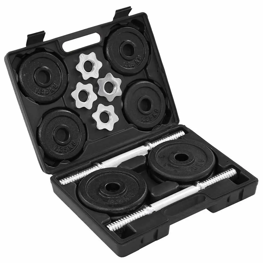 Dumbbell Set 20kg Cast Iron Free Weights Home Gym Exercise Training Fitness