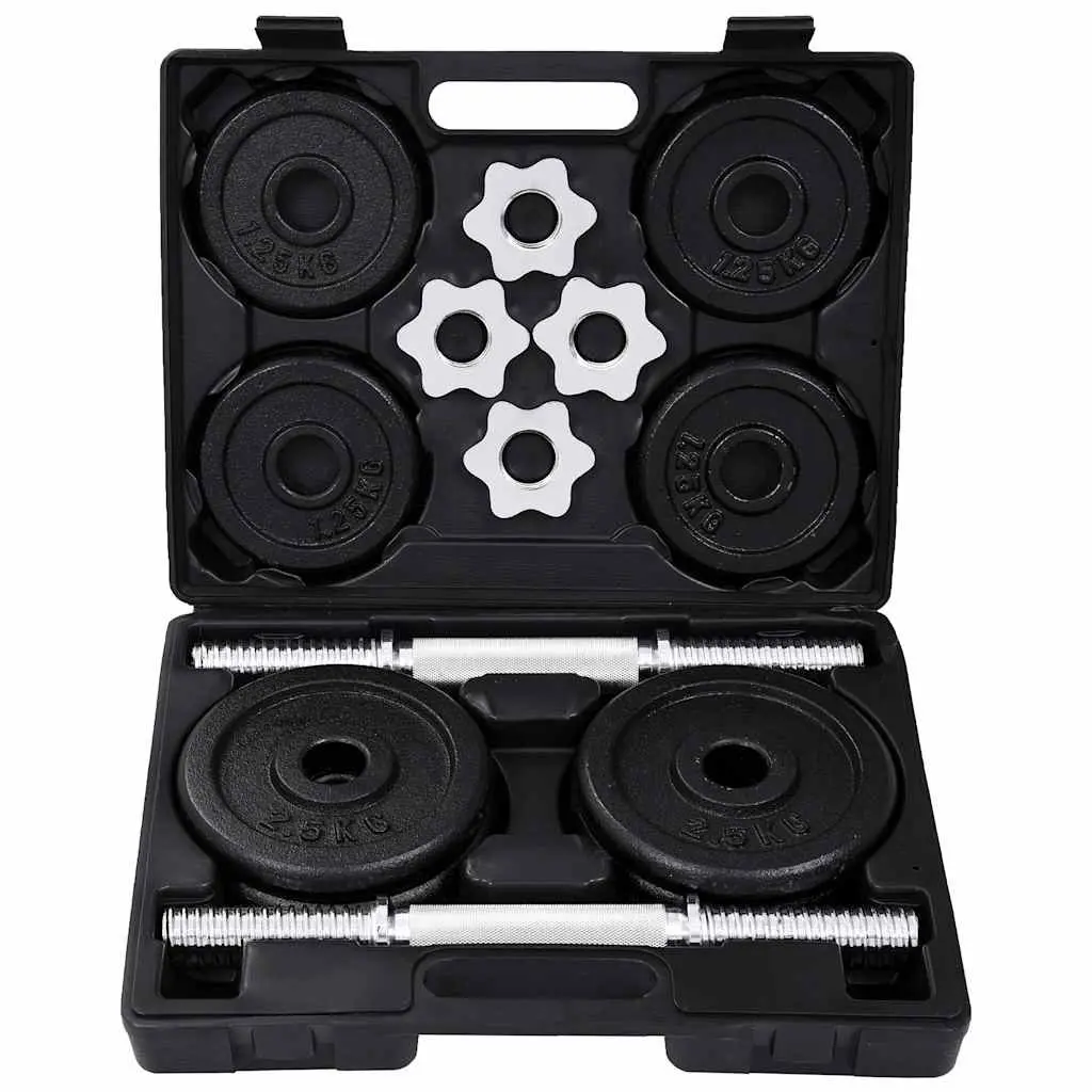 Dumbbell Set 20kg Cast Iron Free Weights Home Gym Exercise Training Fitness