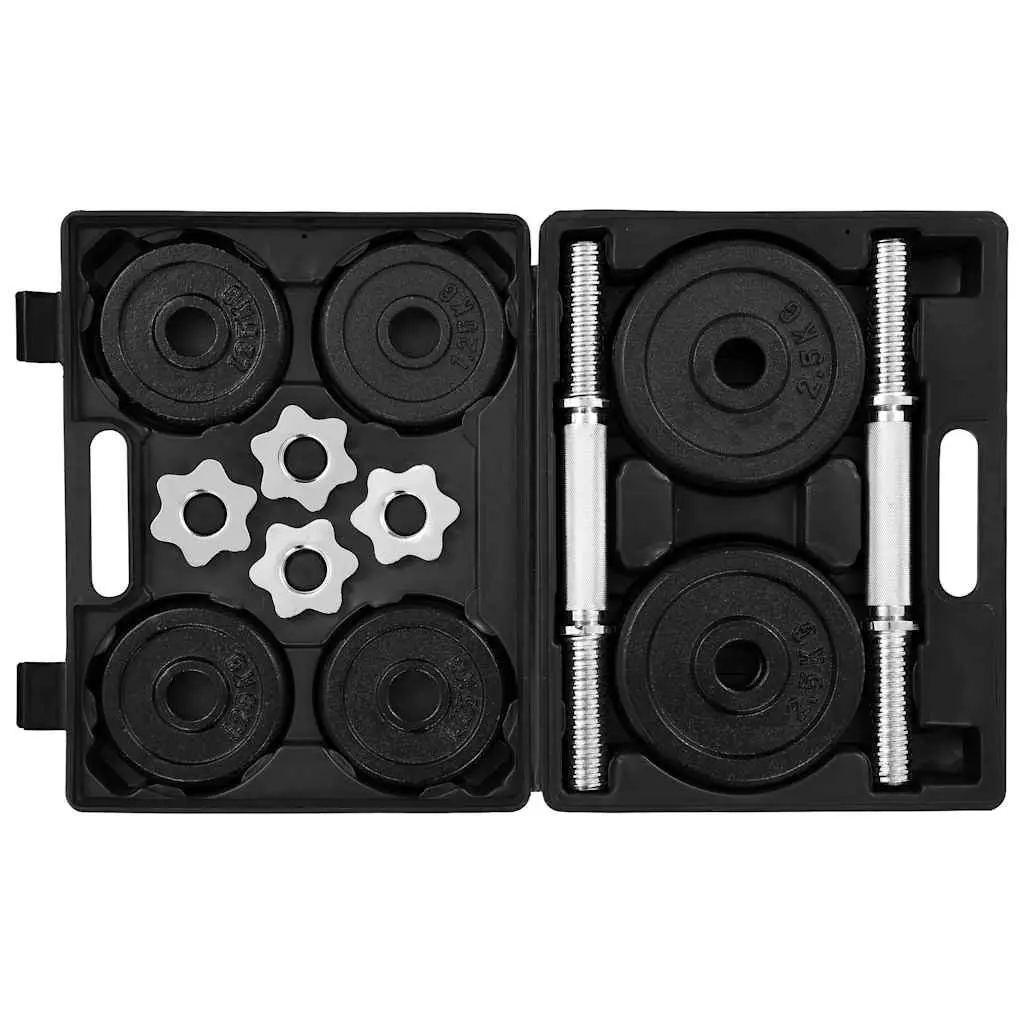 Dumbbell Set 20kg Cast Iron Free Weights Home Gym Exercise Training Fitness