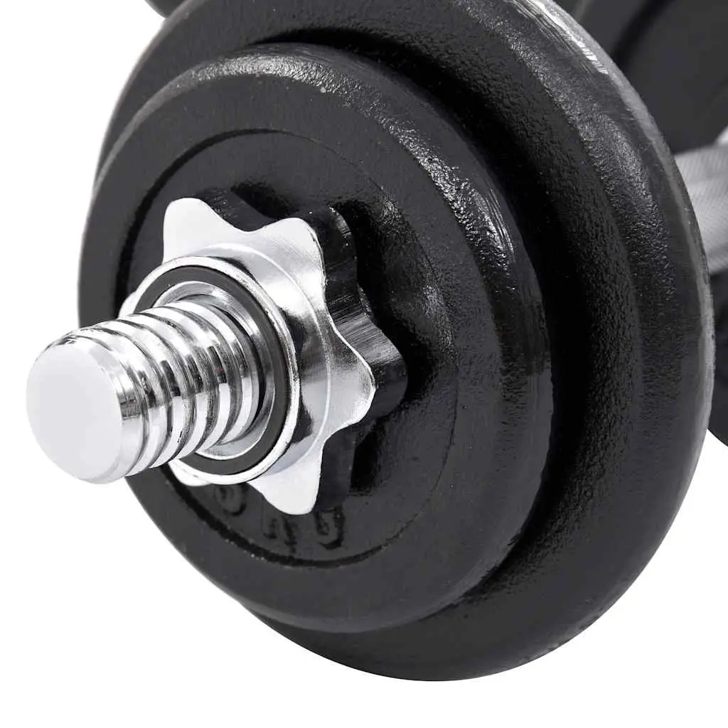 Dumbbell Set 20kg Cast Iron Free Weights Home Gym Exercise Training Fitness
