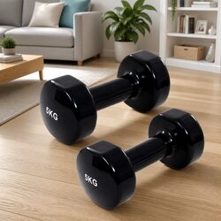 2x5kg Cast Iron Dumbbells - Home Gym Essentials