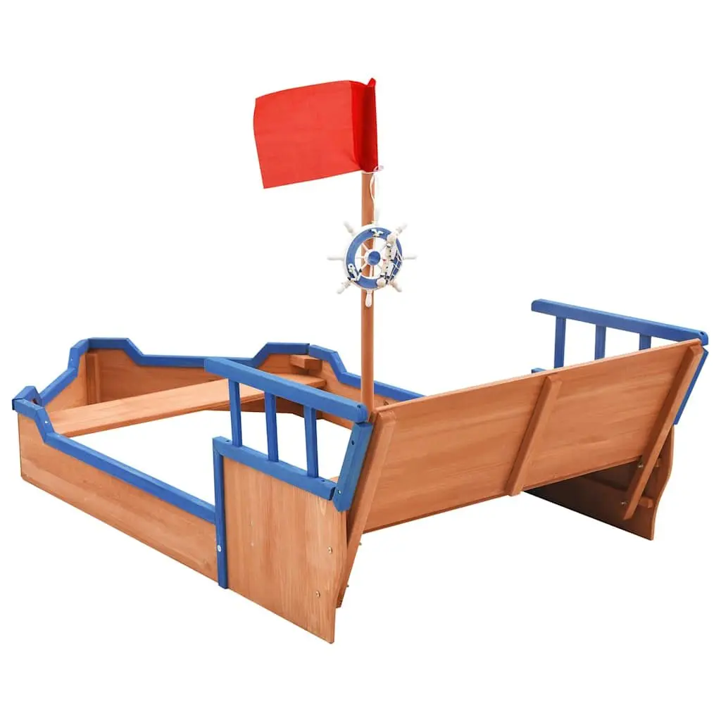 Wooden Sandbox Pirate Ship Design Children Outdoor Play Equipment Sand Pit