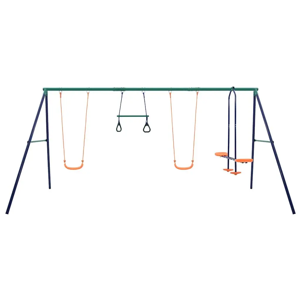Orange Steel A-Frame Swing Set