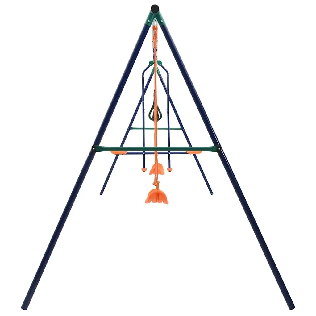 Orange Steel A-Frame Swing Set