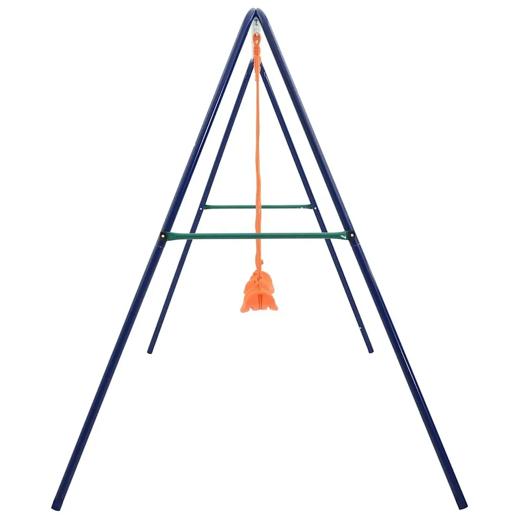 Swing Set Outdoor Play Equipment Steel A-Frame 2 Seats Orange