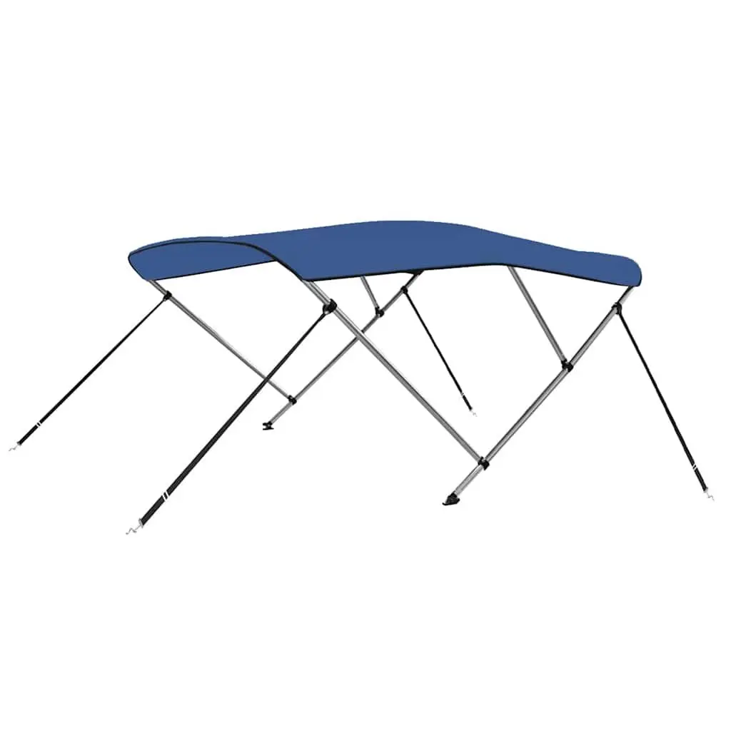 Bimini Top Boat Canopy Blue Adjustable 185 to 198cm Width 3 Bow Frame UV Water Resistant Polyester