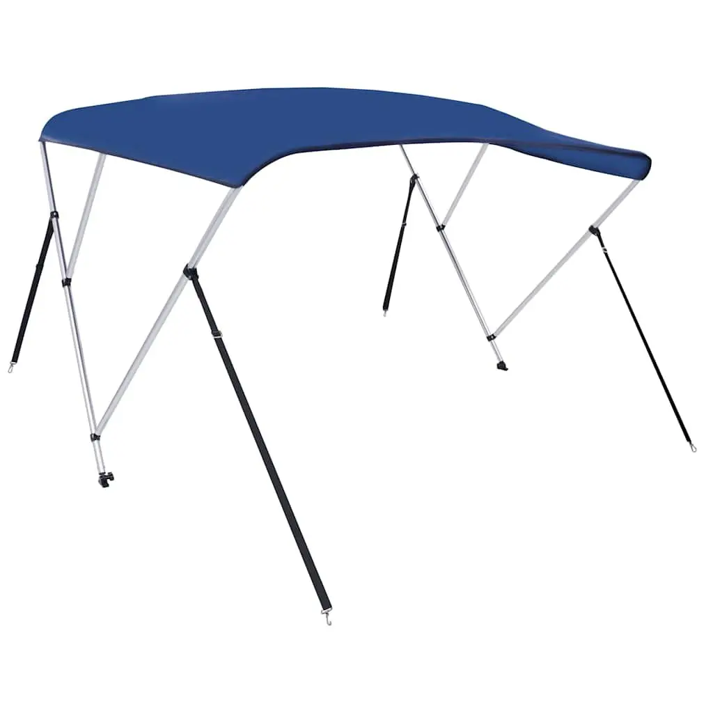 Bimini Top Boat Canopy Blue Adjustable 185 to 198cm Width 3 Bow Frame UV Water Resistant Polyester