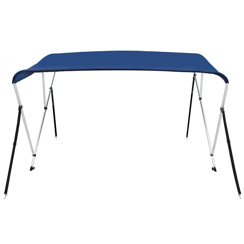 Bimini Top Boat Canopy Blue Adjustable 185 to 198cm Width 3 Bow Frame UV Water Resistant Polyester