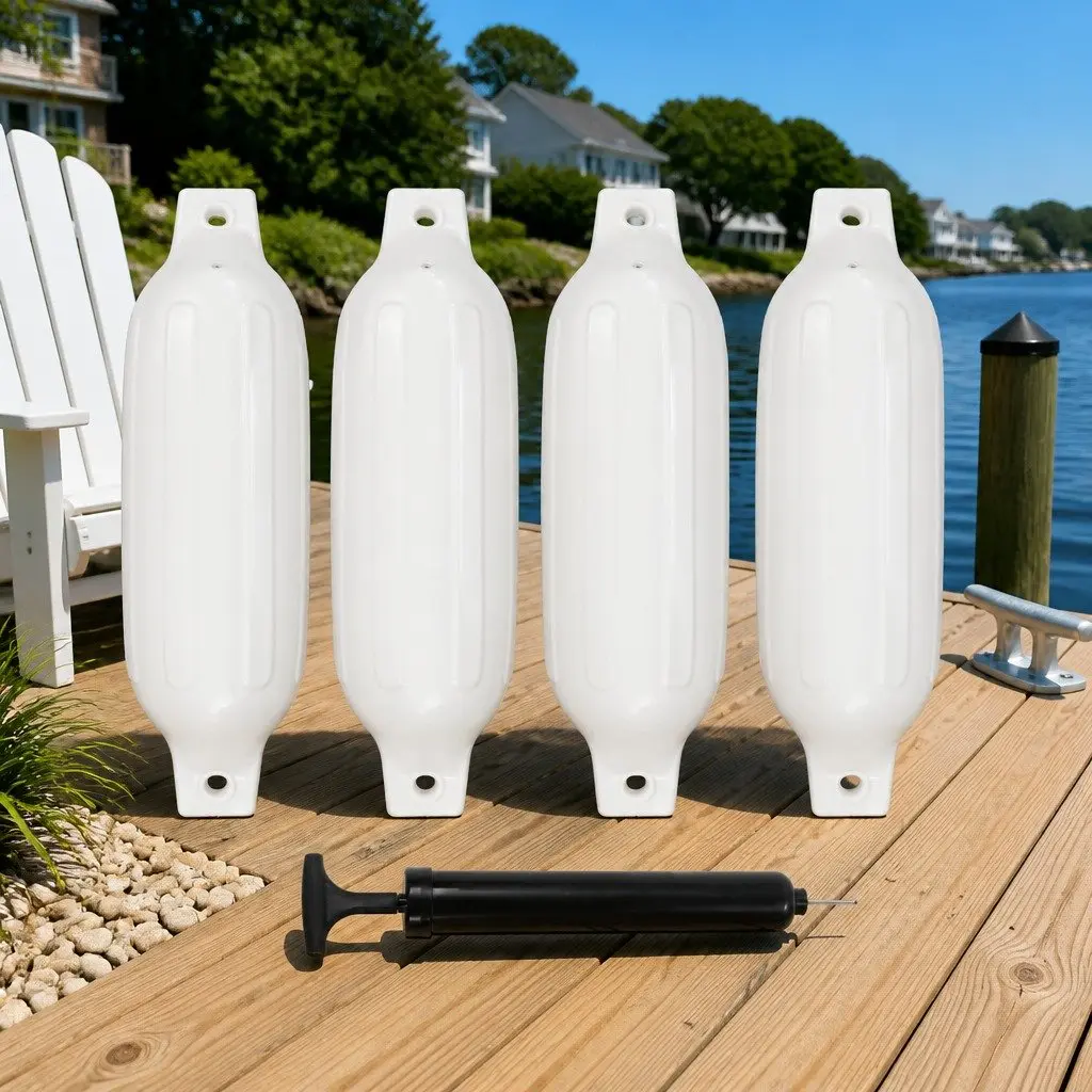 Boat Fenders 4 Pcs Inflatable Docking Mooring Protection Marine Watercraft