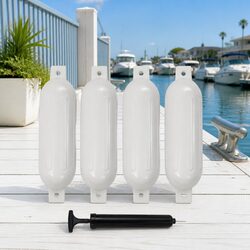 Specifications of 4 White Inflatable Boat Fenders 51x14 cm