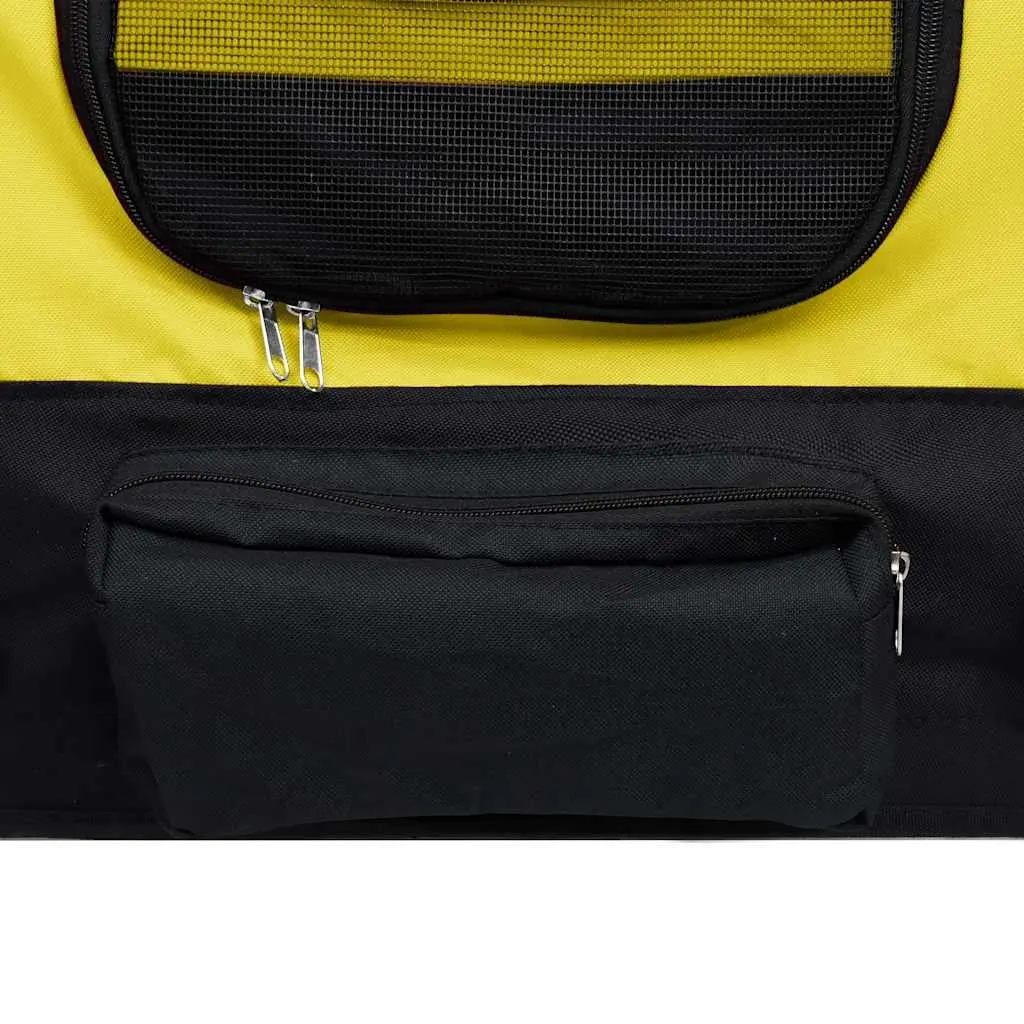 2-in-1 Pet Bike Trailer Jogging Stroller Yellow Black Dog Cat Carrier Conversion