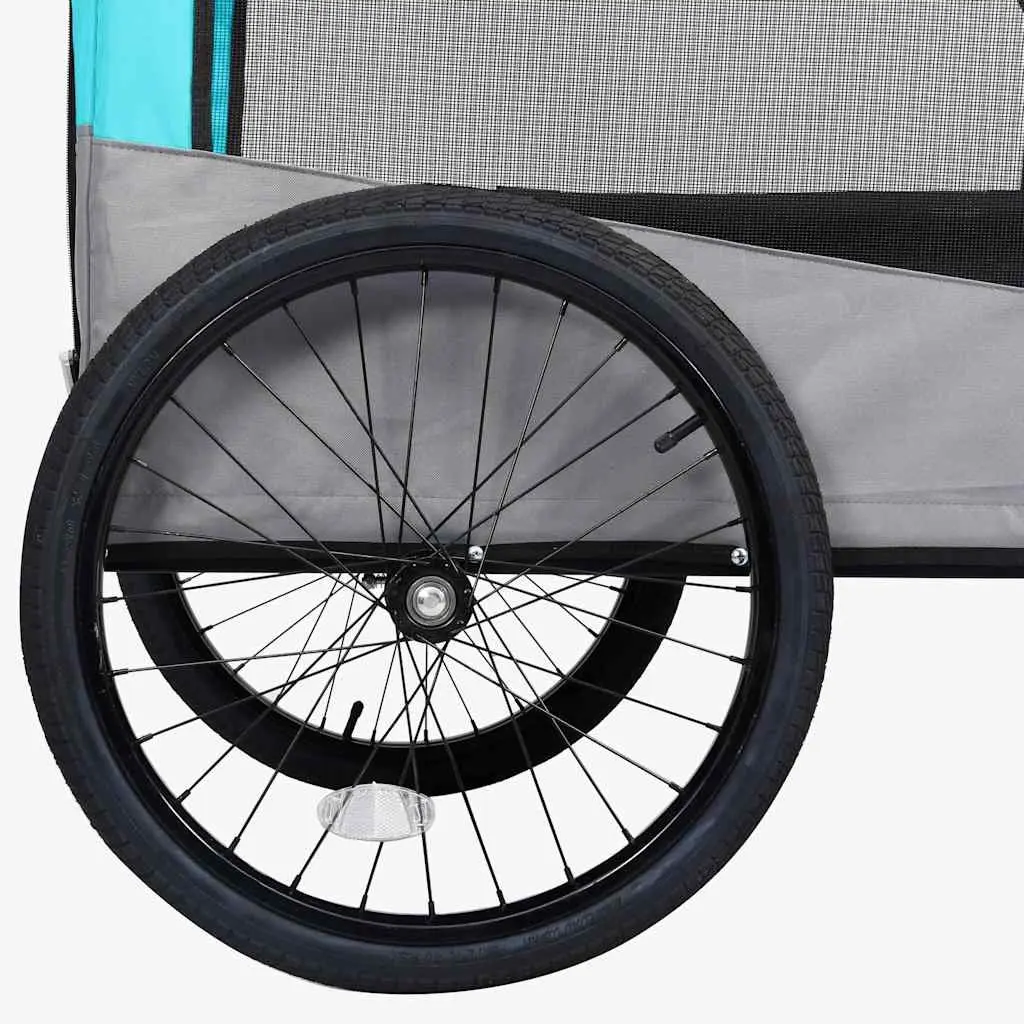 2-in-1 Pet Bike Trailer Jogging Stroller Dog Cart Convertible Blue Grey