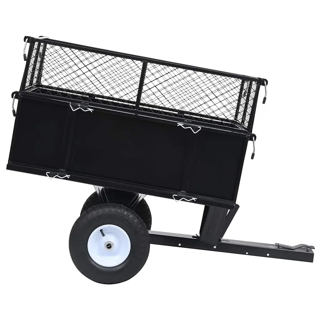 Tipping Trailer for Lawn Mower 150 kg Load Capacity Garden Trolley Coupling