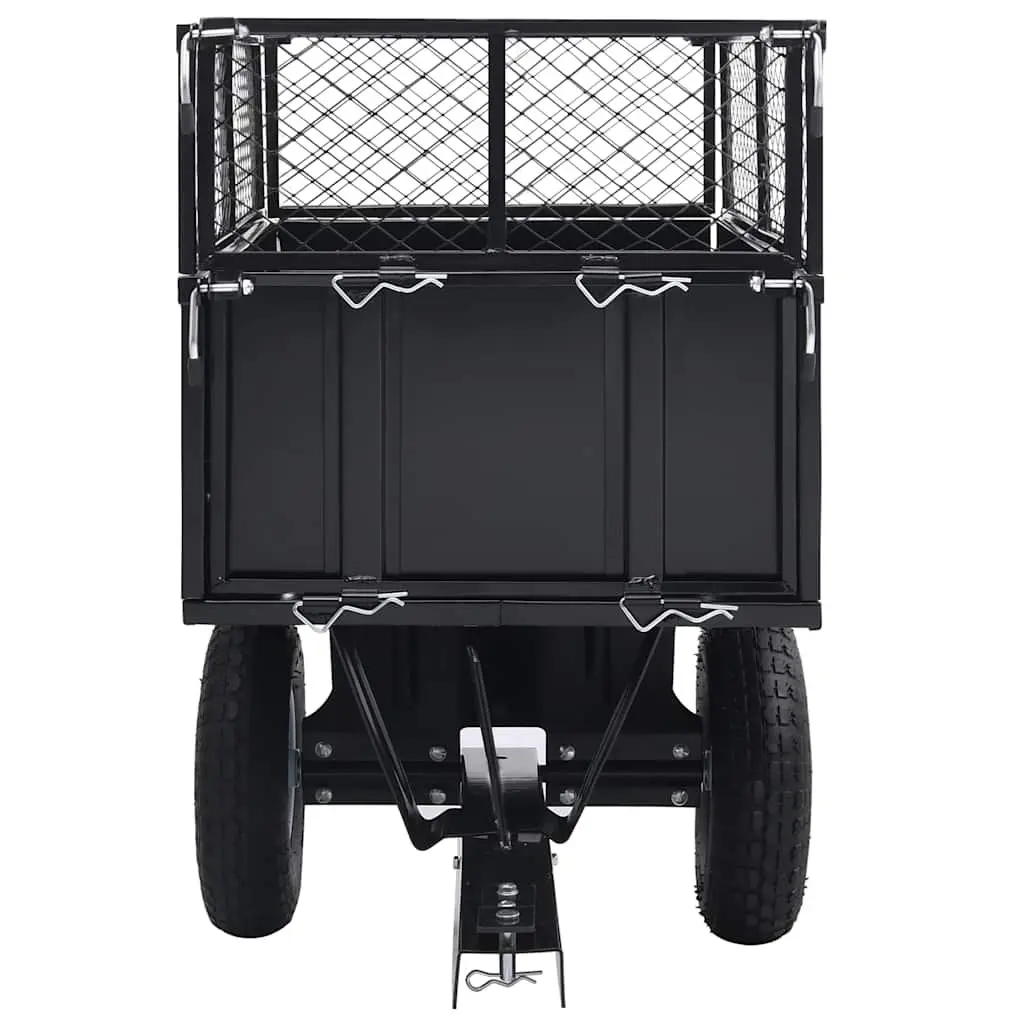 Tipping Trailer for Lawn Mower 150 kg Load Capacity Garden Trolley Coupling