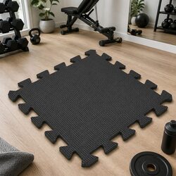 Exercise Floor Mats 54 pcs 4.86 m² EVA Foam Puzzle Interlocking Tiles Black