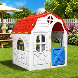 Kids Foldable Playhouse - UV Resistant, Cottage Design