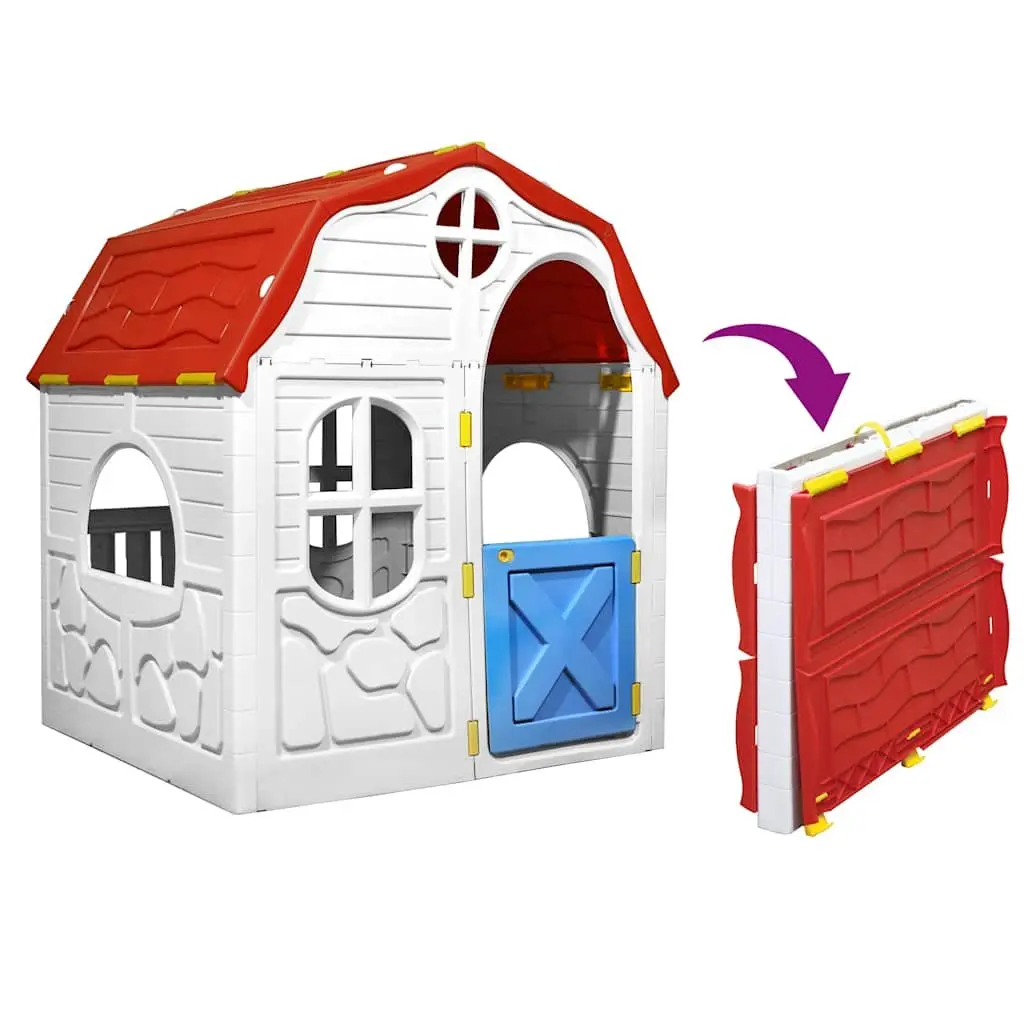 Kids Foldable Playhouse Cottage Indoor Outdoor Multicolour