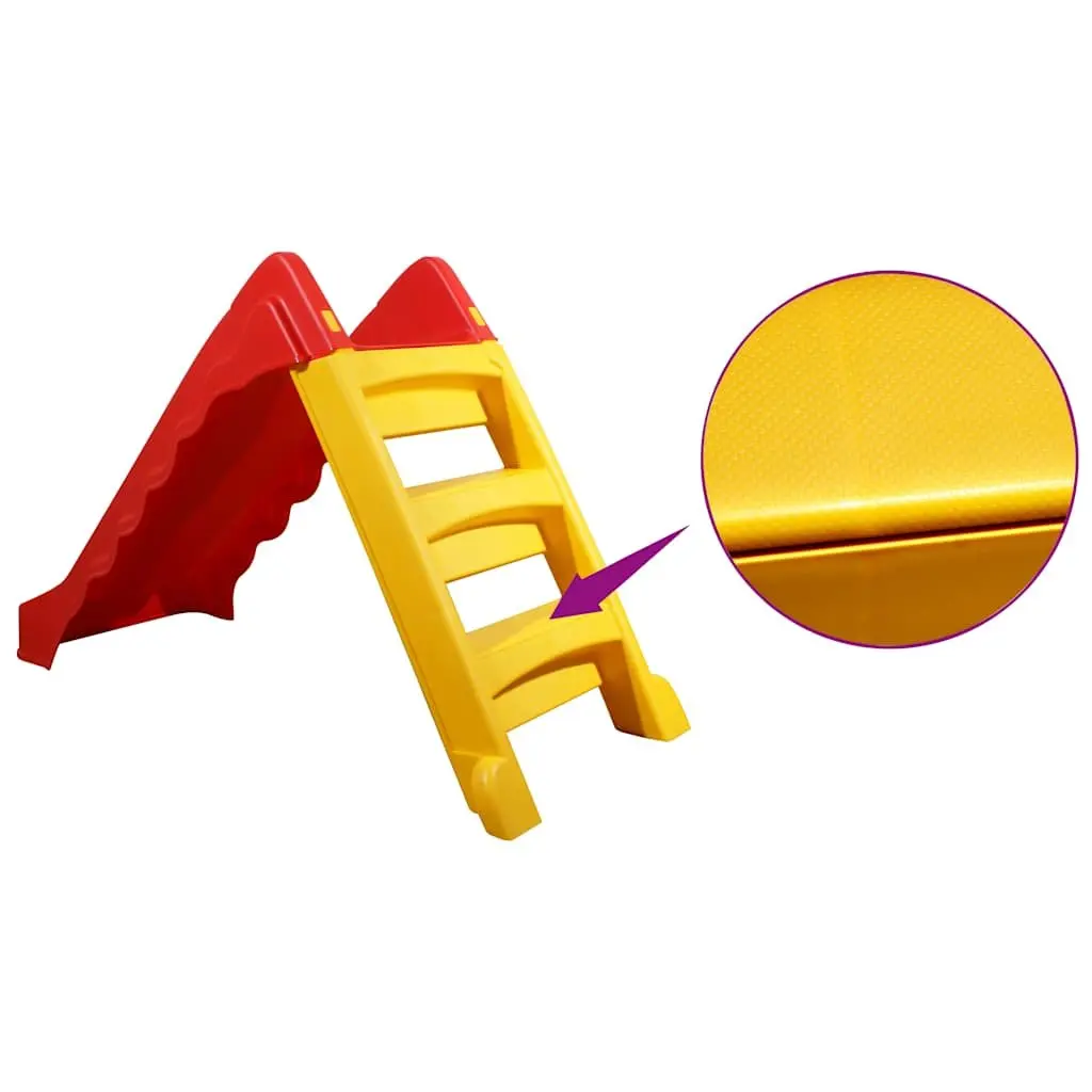 Foldable Slide for Kids Indoor Outdoor Play Equipment Red Yellow Multicolour