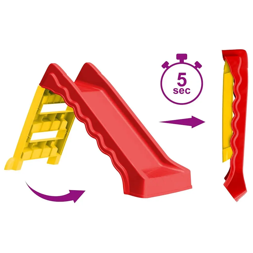 Foldable Slide for Kids Indoor Outdoor Play Equipment Red Yellow Multicolour