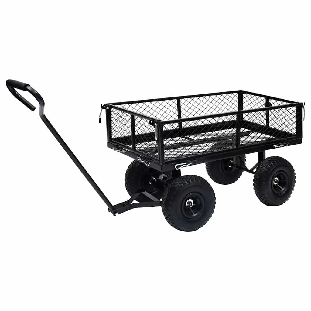 Garden Hand Trolley Cart for Outdoor Use Heavy-Duty Steel with Pneumatic Wheels