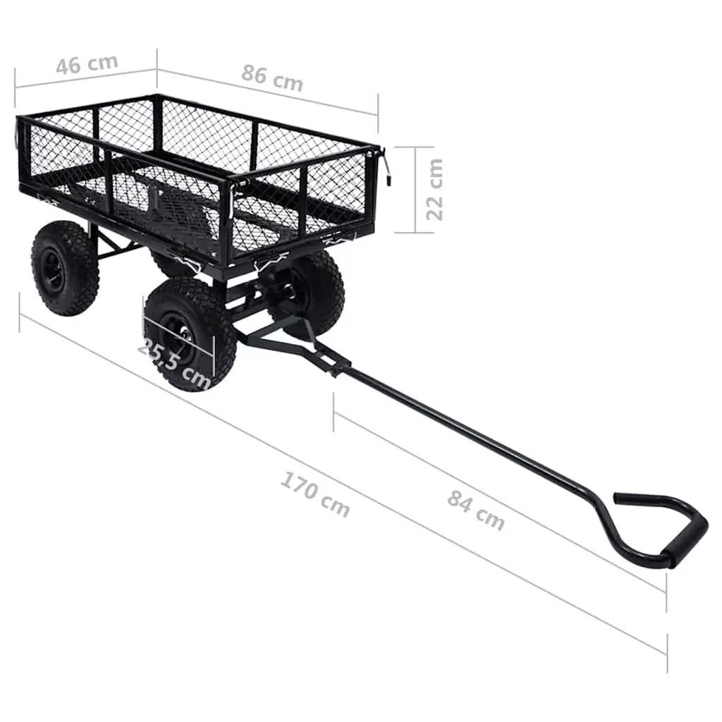 Garden Hand Trolley Cart for Outdoor Use Heavy-Duty Steel with Pneumatic Wheels