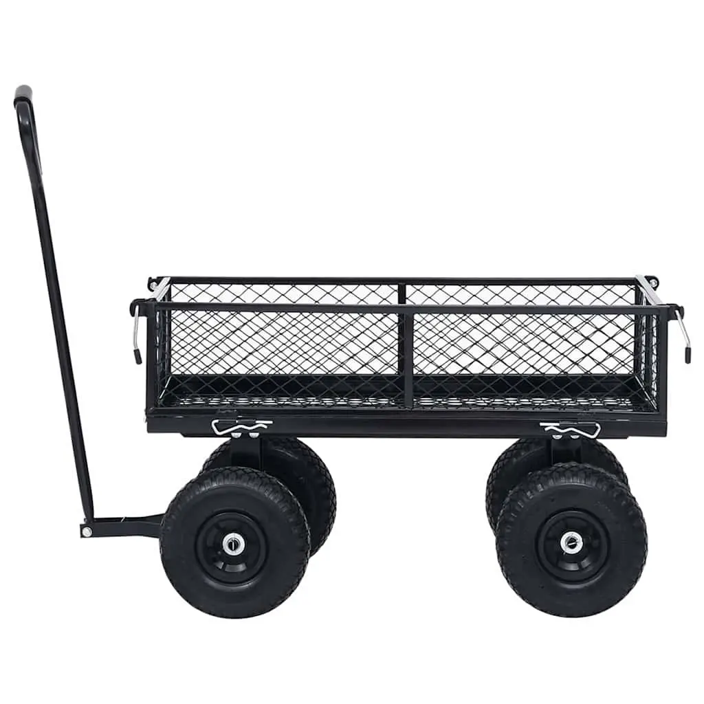 Garden Hand Trolley Cart for Outdoor Use Heavy-Duty Steel with Pneumatic Wheels