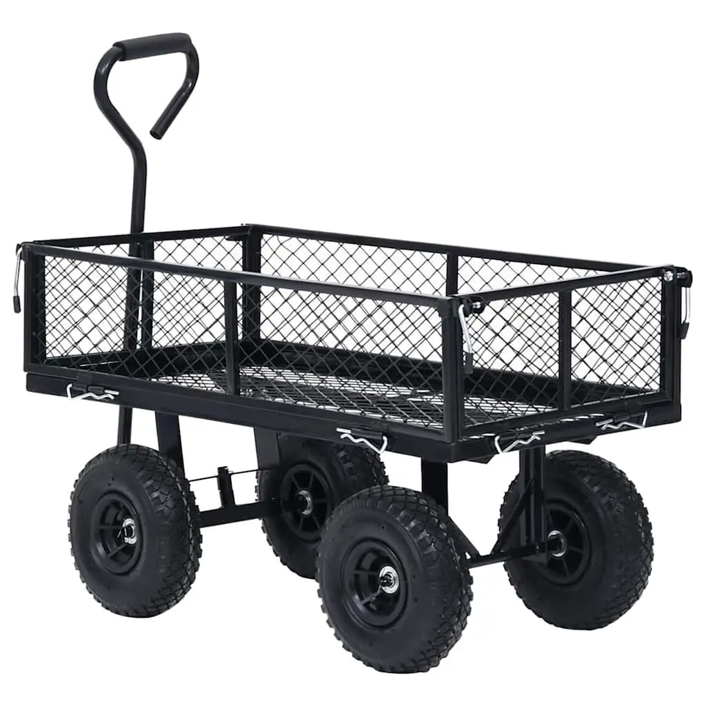 Garden Hand Trolley Cart for Outdoor Use Heavy-Duty Steel with Pneumatic Wheels