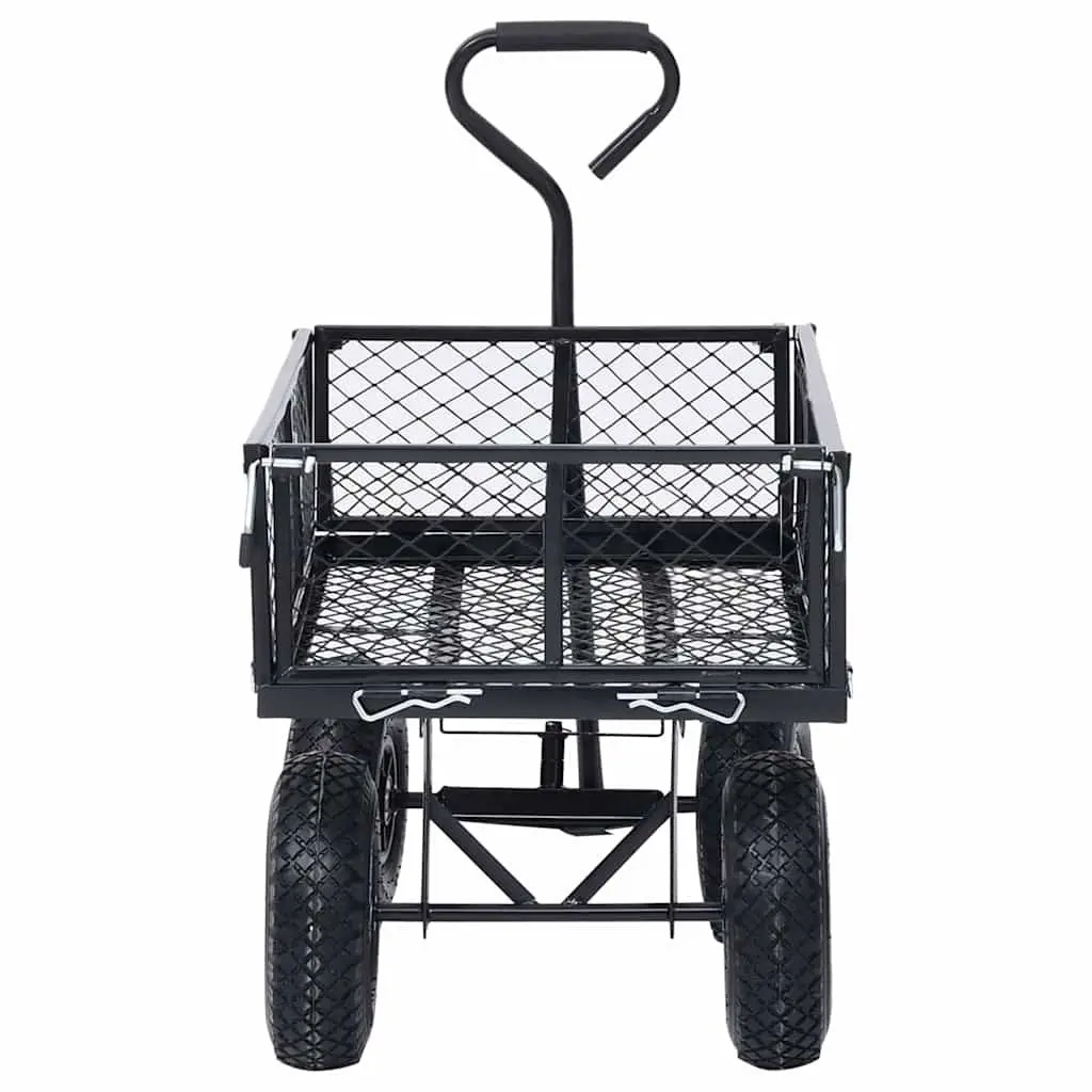 Garden Hand Trolley Cart for Outdoor Use Heavy-Duty Steel with Pneumatic Wheels