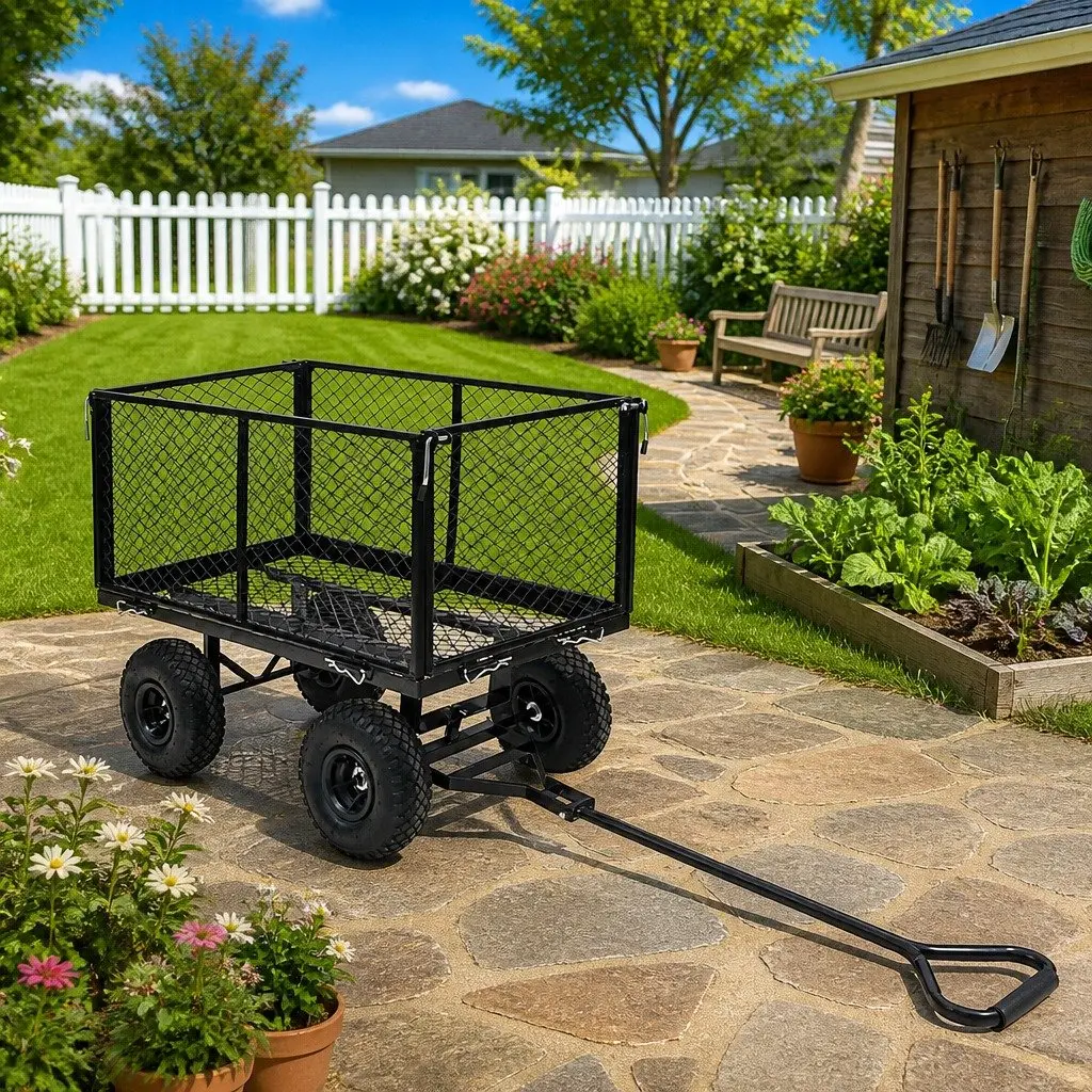 Black Garden Hand Trolley with 350kg Load