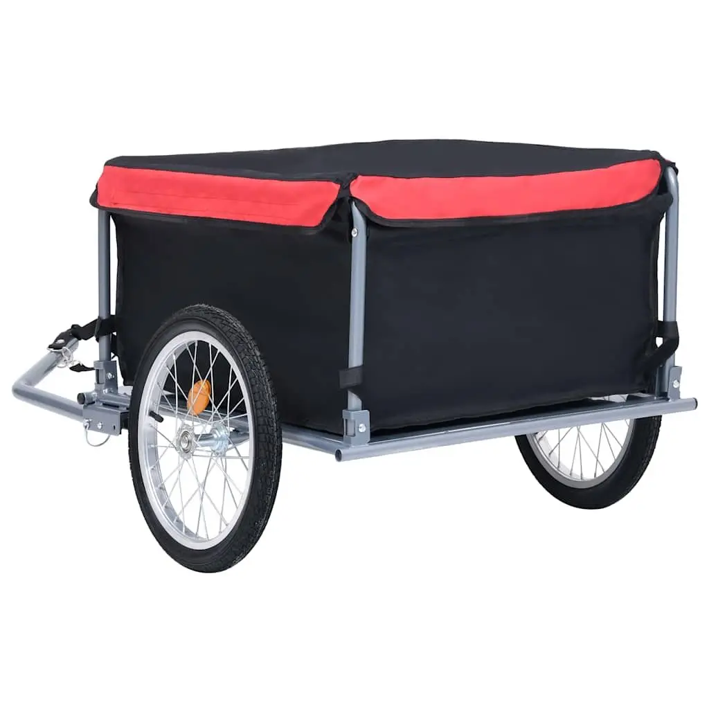 Bike Trailer 65kg Load Capacity Steel Frame Foldable Cargo Bicycle Accessory