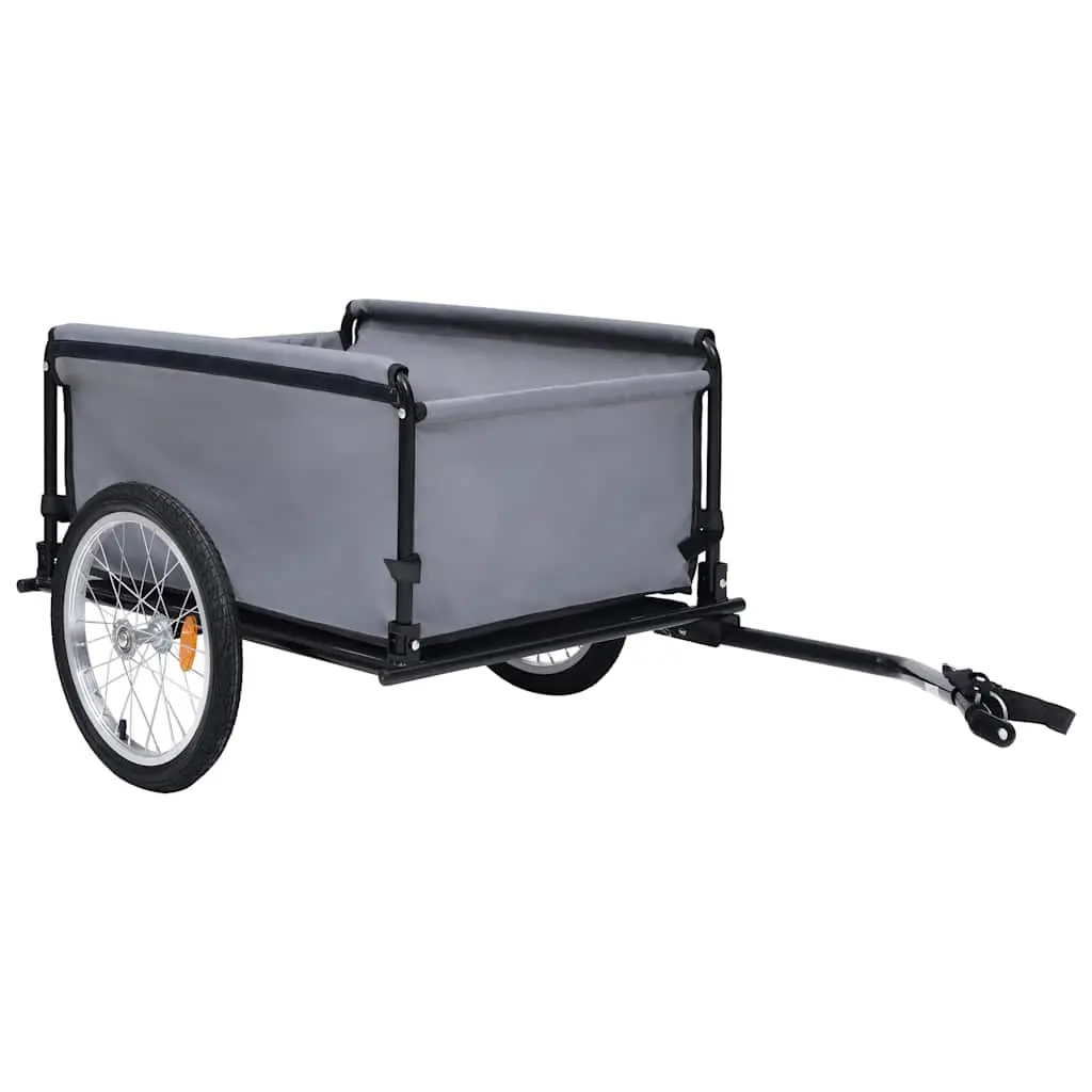 Bicycle Trailer 65kg Load Capacity Foldable Drawbar Quick Release Tyres Grey