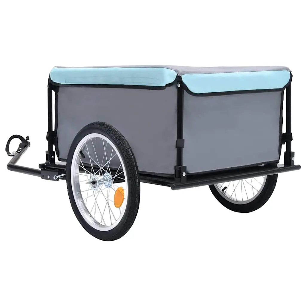 Bicycle Trailer 65kg Load Capacity Foldable Drawbar Quick Release Tyres Grey