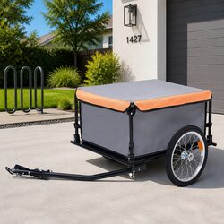 Bike Trailer Specifications: 65 kg, Steel Frame, Grey