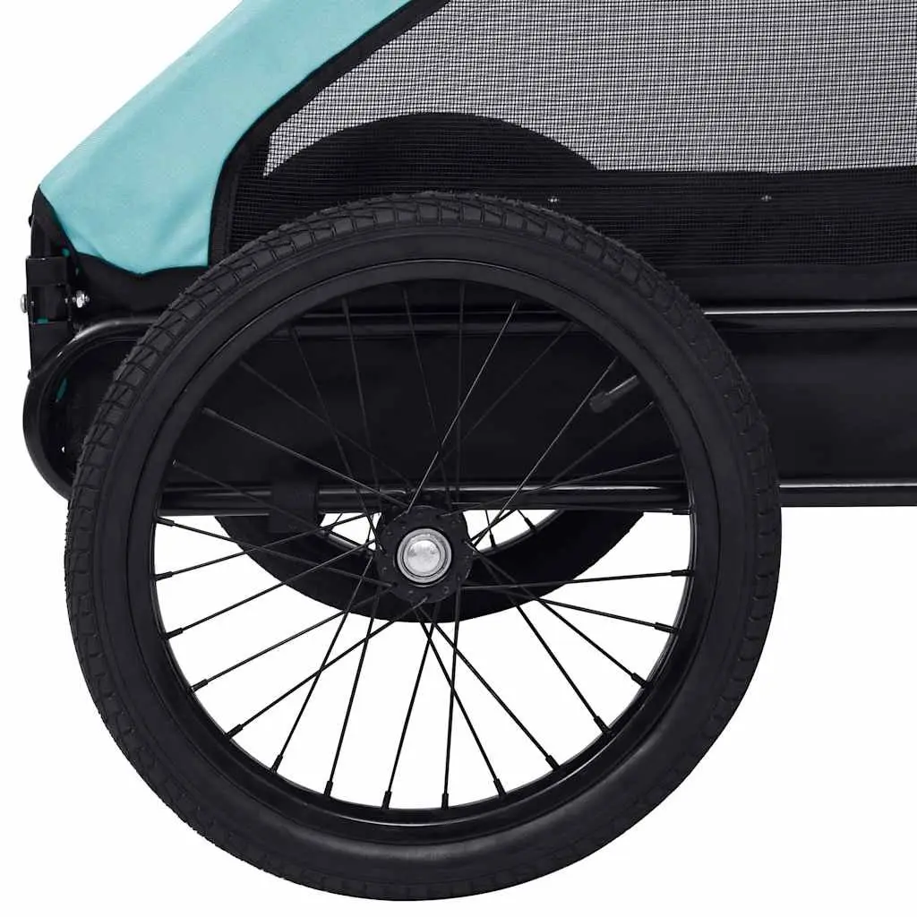 Blue Folding Pet Bike Trailer with Quick Release Hitch