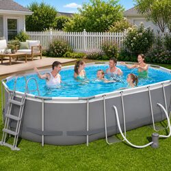 Above Ground Pool Specs: 488x305x107cm, Steel Frame