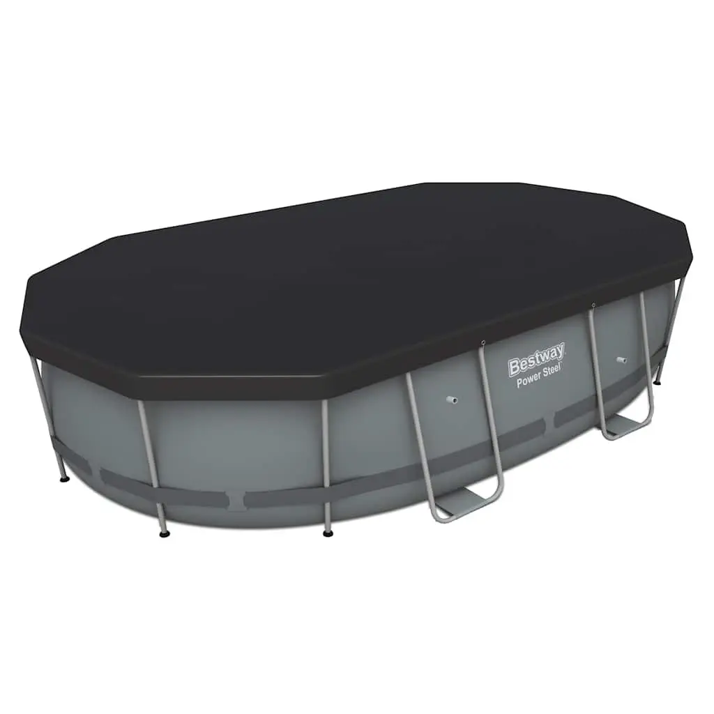 Above Ground Swimming Pool Oval for Garden Backyard 488x305x107cm Steel Frame