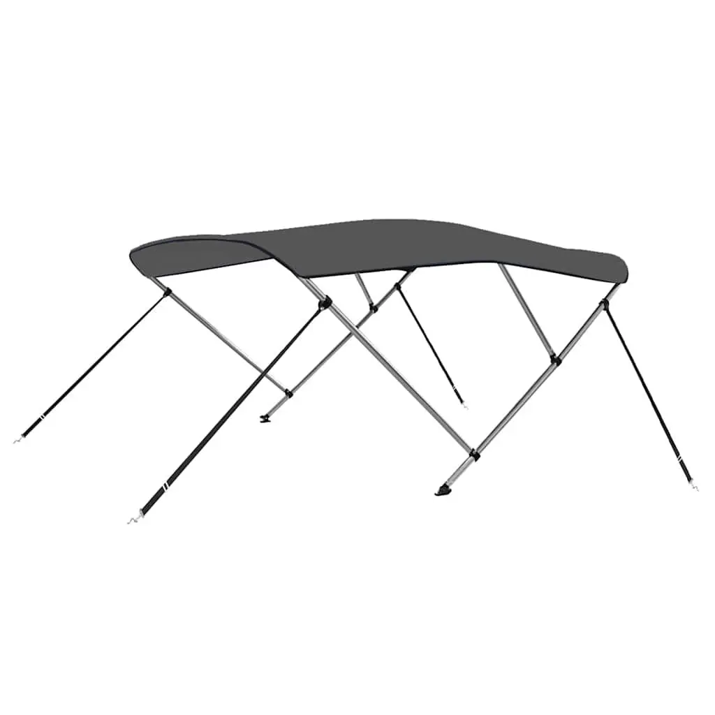 3 Bow Bimini Top Boat Canopy for Marine Use Adjustable Width 154 to 167 cm Anthracite