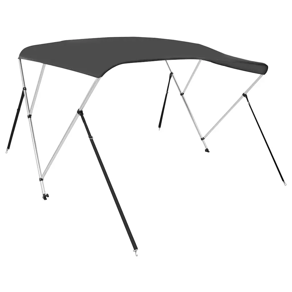 3 Bow Bimini Top Boat Canopy for Marine Use Adjustable Width 154 to 167 cm Anthracite