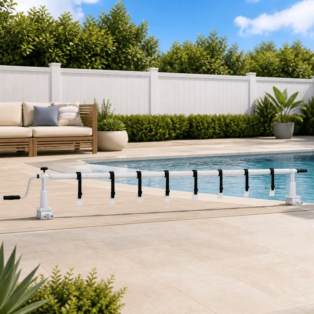 Adjustable Pool Cover Roller with Hand Crank Mechanism