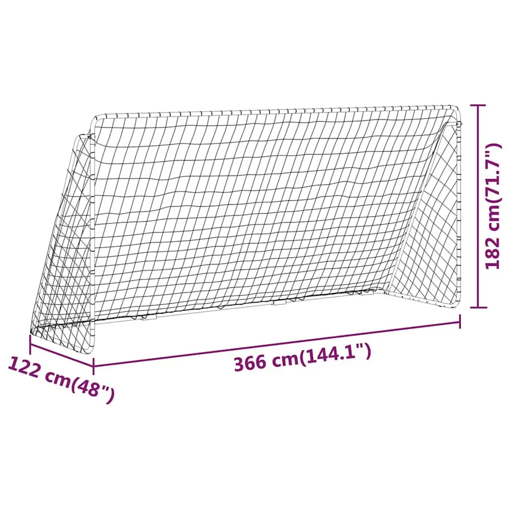 Football Goal for Adults 366x122x182cm Steel Frame