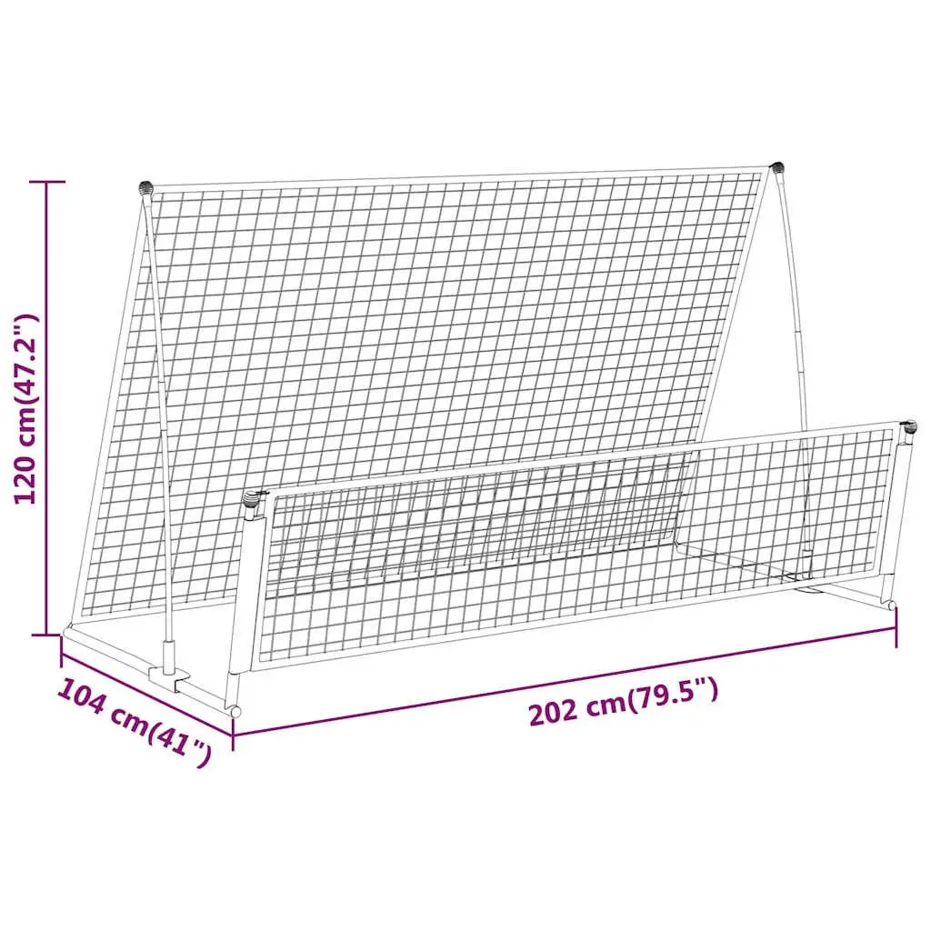 2 in 1 Soccer Rebounder Football Goal Portable Training Net 202x104x120cm Steel