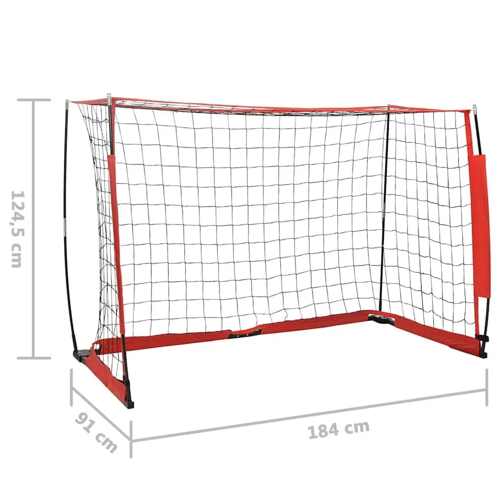 Soccer Goal Portable Foldable Training Net Black Backyard Practice 184 x 91 x 124.5 cm