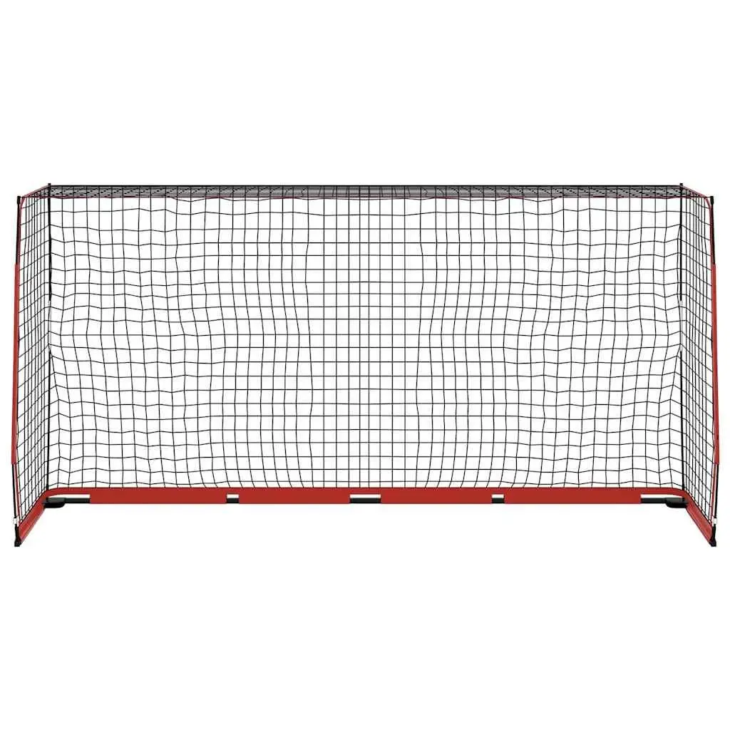 Foldable Soccer Goal for Backyard Play 366.5x91x183 cm Steel Frame Portable Football Training Net
