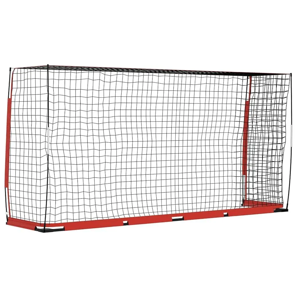 Foldable Soccer Goal for Backyard Play 366.5x91x183 cm Steel Frame Portable Football Training Net