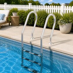 Pool Ladder Specs: 54x38x158cm Stainless Steel with Non-Slip Steps