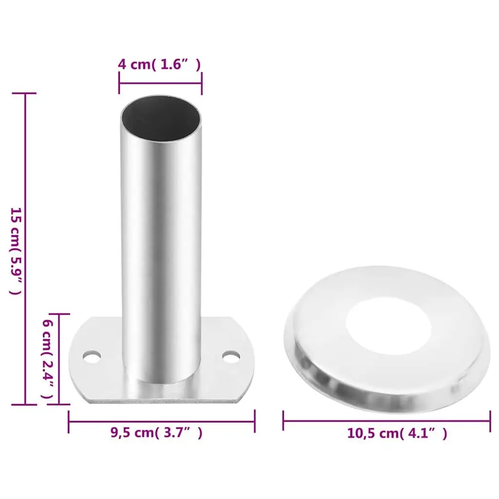 Pool Ladder Handrail Brackets 2pcs Stainless Steel Mounting Hardware Set